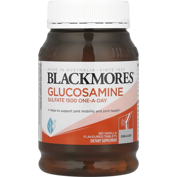 Blackmores, Glucosamine Sulfate One-A-Day, Vanille, 1 500 mg, 180 comprimés