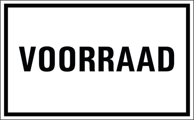 Voorraad sticker 320 x 200 mm