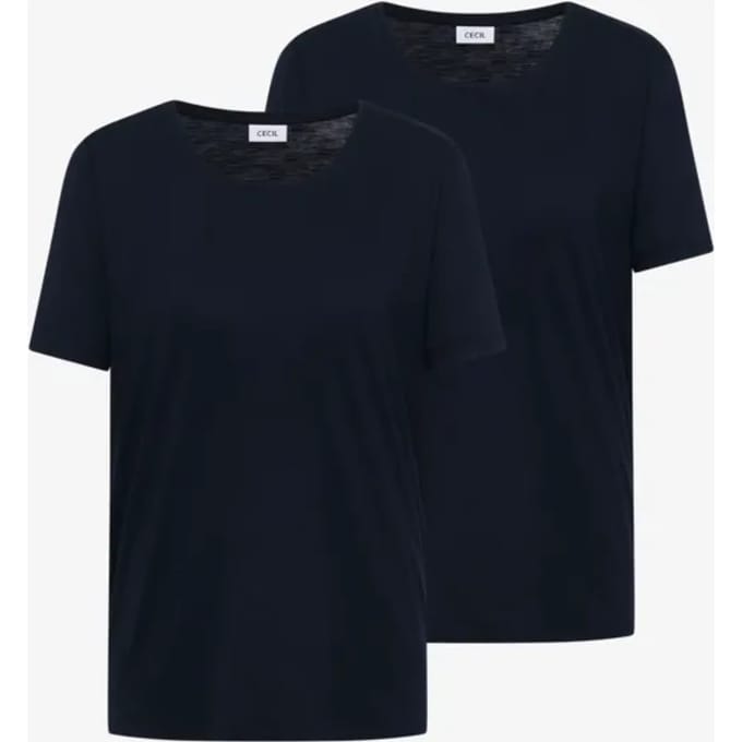 Basic Shirt met ronde hals in een 2-pack