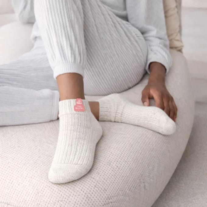 Skéépe – Witte Wollen Sokken – Enkelsokken - Maat 39-41 - Roze label - Texelse Schapenwol