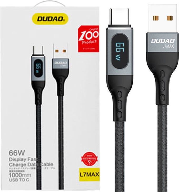 Dudao - USB - USB Type C kabel snelladen PD 66W 1m zwart - (L7Max)