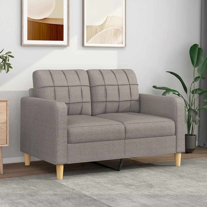 vidaXL - Tweezitsbank - 120 - cm - stof - taupe
