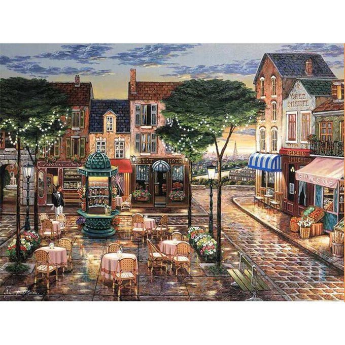 Peinture diamant à perceuse complète, romantique, décontracté, café, Bar, couture, strass, point de croix, mosaïque, décor 20X30CM gray