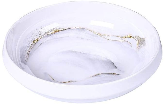 BRICARD MELAMINE SERVEERSCHAAL 401 | WIT-MARMER Ø25 CM
