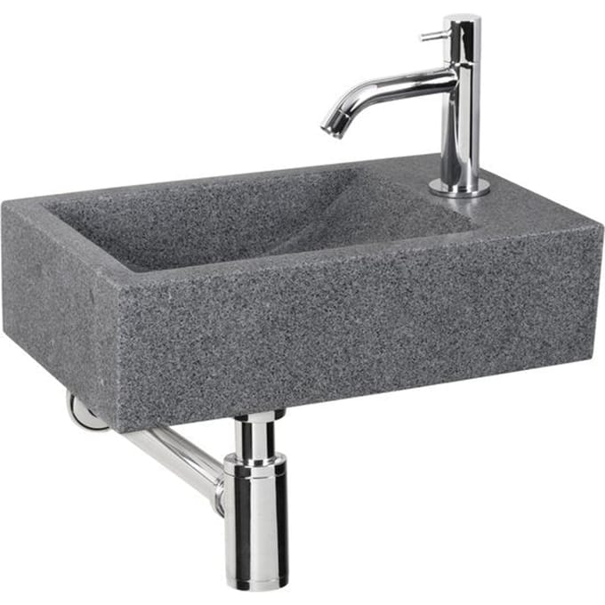 Fonteinset Cheops Natuursteen Wasbak 40 X 23 X 11 Cm