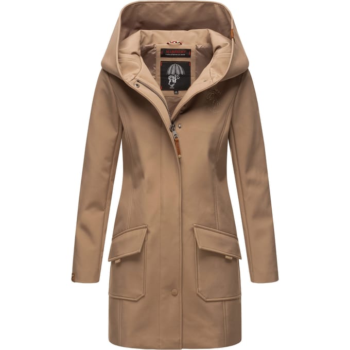 Marikoo dames softshelljas – Mayleen, waterafstotend met capuchon