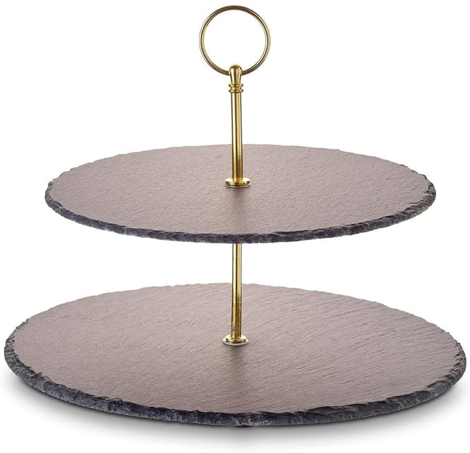 Aurixi® Serveertoren - Etagere - Tapasplank - Goud - 30cm x 30cm x 40cm