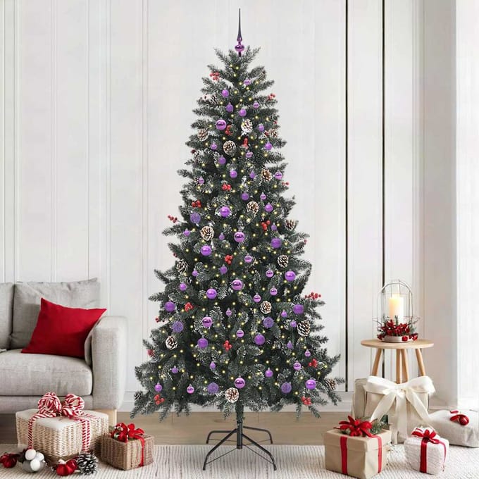 vidaXL Kunstkerstboom Groen 240 cm PVC en Plastic en Staal