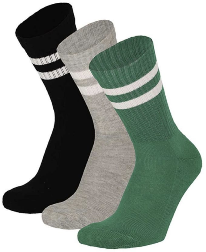 Apollo - Sport - Sokken - 3-pack - Zwart - Grijs - Groen - Maat 39/42