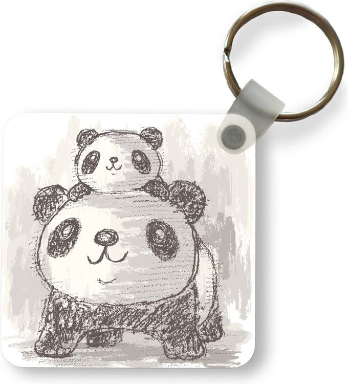 Sleutelhanger - Uitdeelcadeautjes - Kind - Panda - Moeder - Plastic
