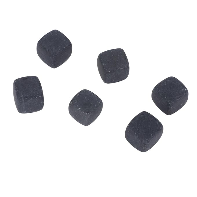 Lot de 6 pierres à whisky en basalte, cubes à saveur améliorée, pour gin, vin, vodka, eau, cadeau gray