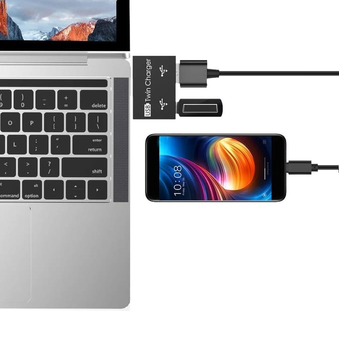 Hub USB USB 2.0 répartiteur 1 mâle à 2 femelles, adaptateur Hub USB pour ordinateur portable black