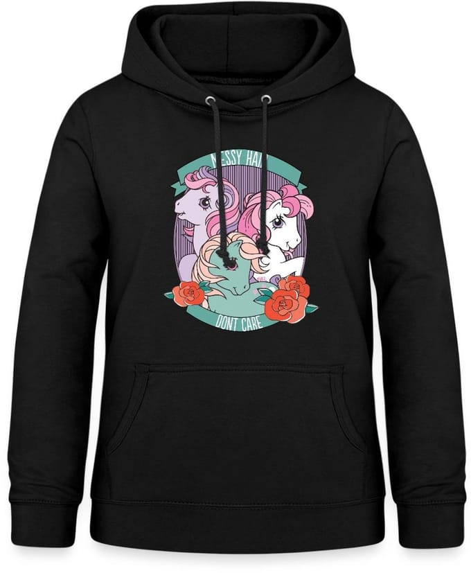 My Little Pony Retro Messy Hair Don't Care Statement Hoodie Dames