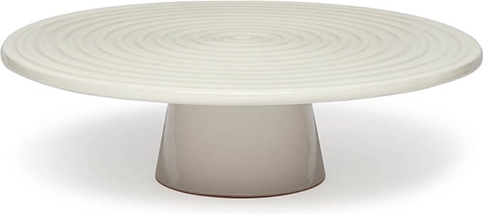 Dutchdeluxes - Handgemaakt - Taartplateau - Keramiek - Groot - 32 cm - Wit