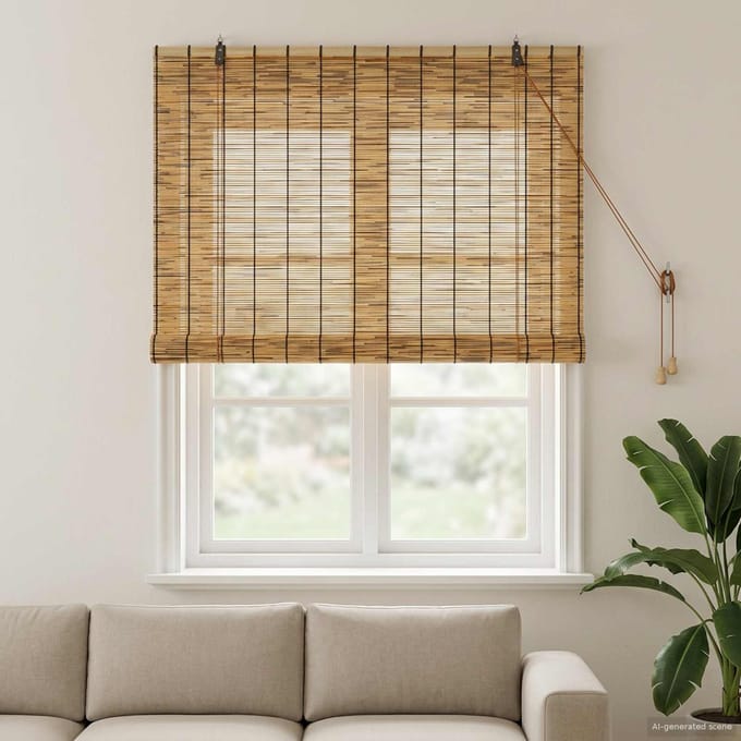 vidaXL - Rolgordijn - Bruin - 120 - x - 160 - cm - Riet