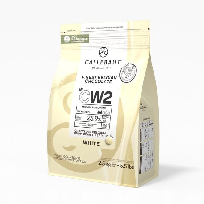 Callebaut Finest Belgian chocolate Witte chocolade callets - Pak 2,5 kilo