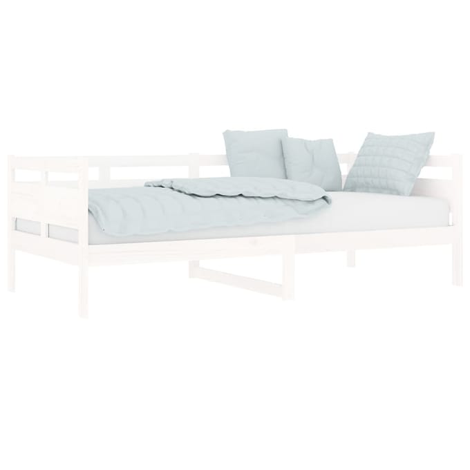 vidaXL - Slaapbank - massief - grenenhout - wit - 90x200 - cm