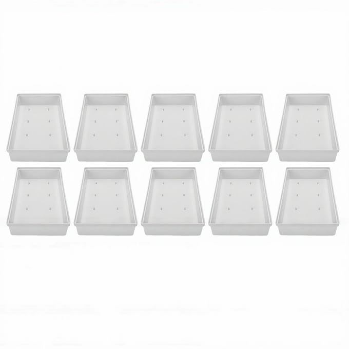 10 stuks bloemschuimschalen voor bloemstukken Rechthoekige houder Plastic moddervestigingsplaten Schalen voor centerpiece white