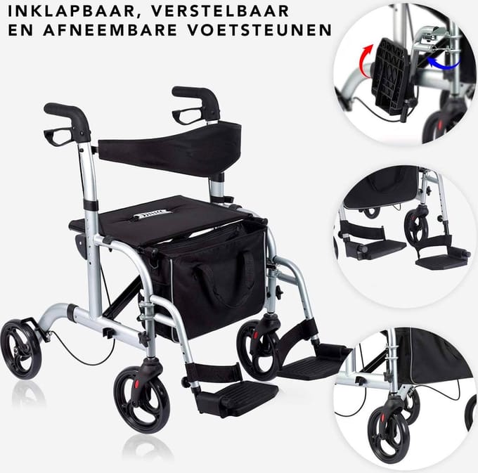 Aidapt Rolstoel - Rollator - Grijs