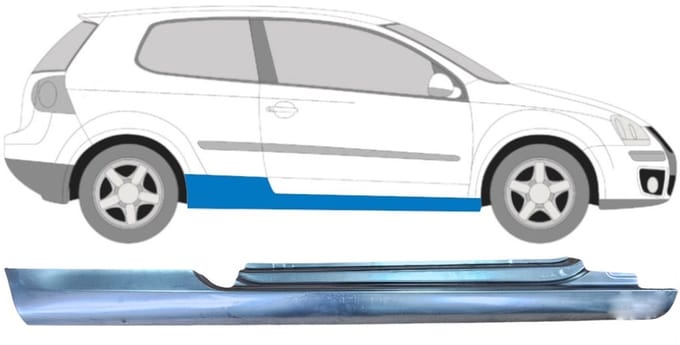 Volledige dorpel voor Volkswagen Golf 5 2003-2009 / Rechts