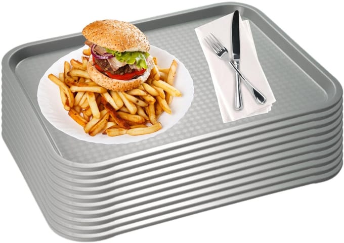 APS Fast Food Serveertablet - Breukbestendig - Vaatwasserbestendig - Grijs - 45x35.5cm - Set van 10