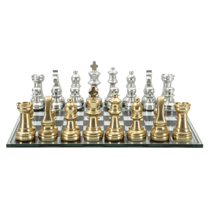 Decoratie Black/white Chess Set 50,5×50,5×14 cm