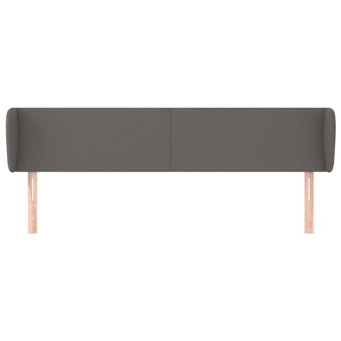 vidaXL - Hoofdbord - met - randen - 203x23x78/88 - cm - kunstleer - grijs