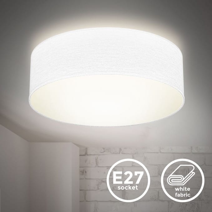 B.K.Licht - Plafondlamp met E27 fitting - wit - IP20 - Ø 30cm