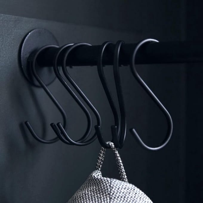 House doctor set van 10 S-haken - Zwart