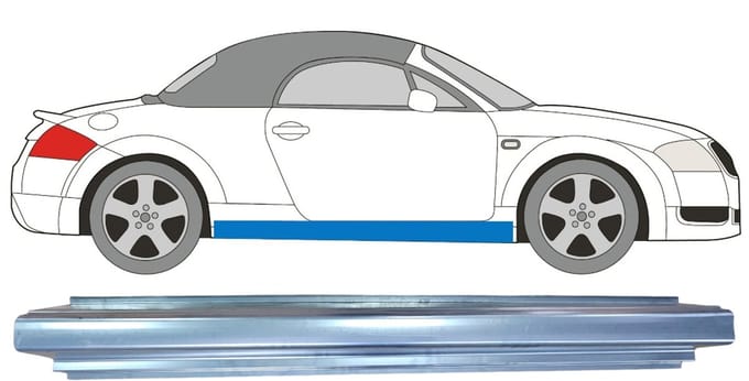 Reparatie dorpel voor Audi TT 1998-2006 / Links = Rechts (symmetrisch)