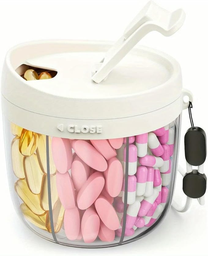Daity 1 Pack - Pillendoos - draagbare pillendoos - pillendoos voor 7 dagen - pillendoos met 7 grote compartimenten