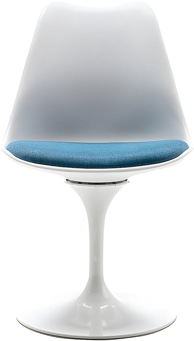 Vente-unique Set van 2 draaibare stoelen van polypropyleen, stof en staal - Blauw en wit - XAFY