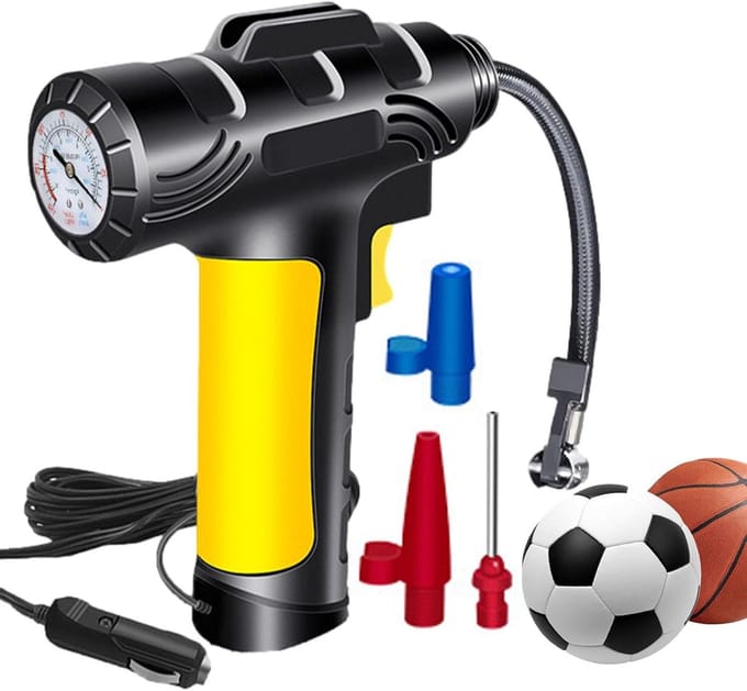 Draagbare Bandenpomp - Luchtcompressor Inflator - Banden Oppompen - Digitale Drukweergave - 120W - Zwart