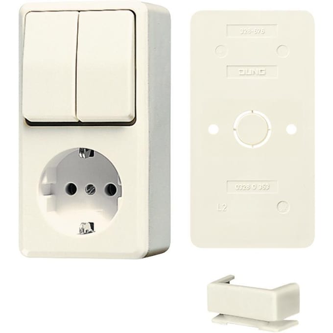 Jung AP600 White Series Combo RA met basisplaatbundel - B675A