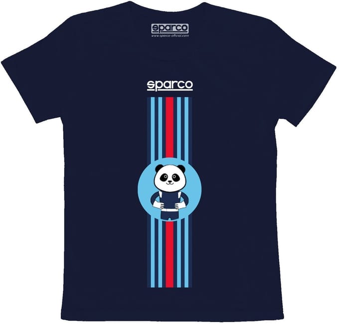 Sparco Stripes Design Kinderen T-Shirt - Marineblauw - Maat 7-8 jaar