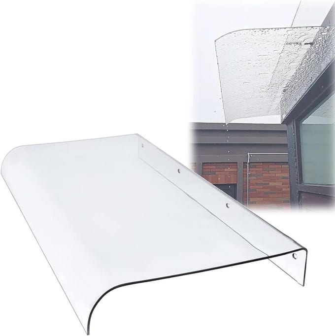 Deurluifel Polycarbonaat - Overkapping Buiten - Bescherming Entree - Slagvast Transparant - 40 x 140 cm - Helder
