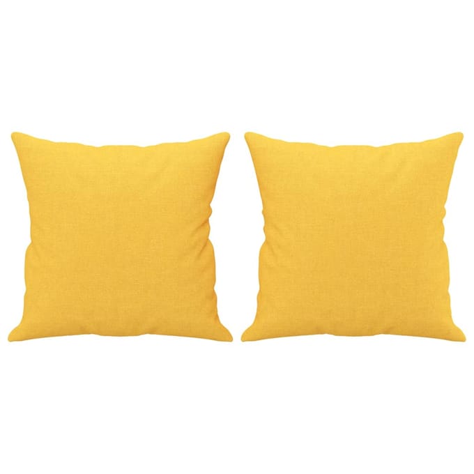 vidaXL - Sierkussens - 2 - st - 40x40 - cm - stof - lichtgeel