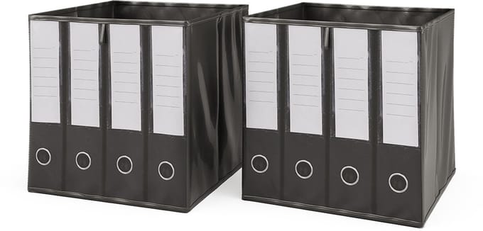 Vicco Opbergbox – 30 x 30 cm Set van 2 Zwart