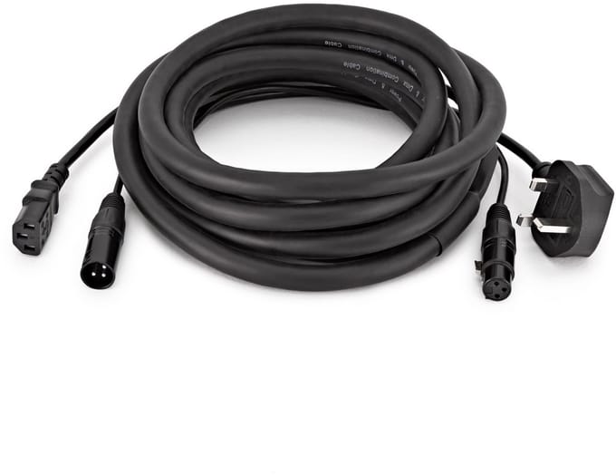 DMX- en UK IEC-combinatiekabel van Gear4music, 5 m