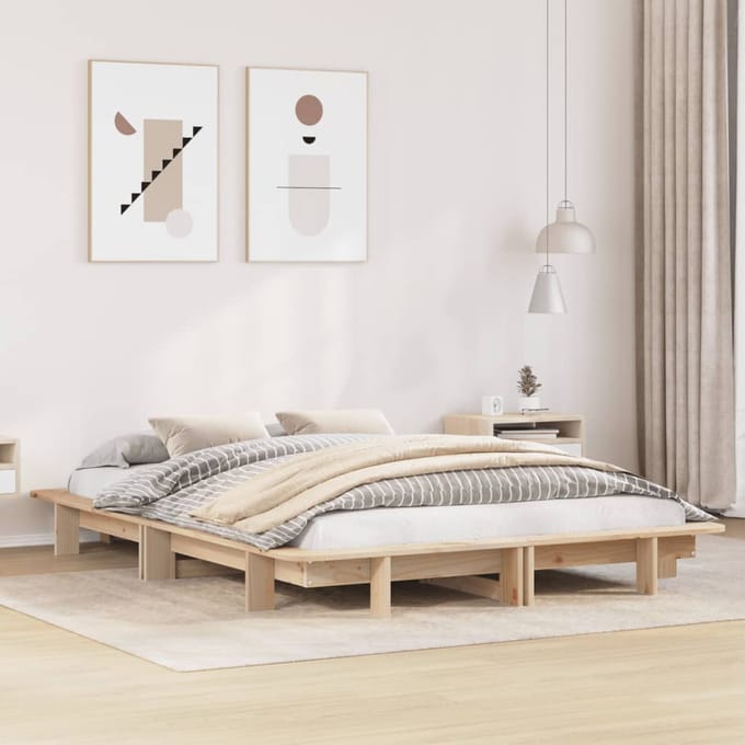 vidaXL - Bedframe - zonder - matras - massief - grenenhout - 120x200 - cm