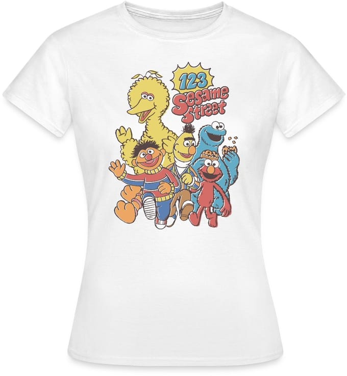 Sesamstraat 123 Sesame Street Groep T-Shirt Dames