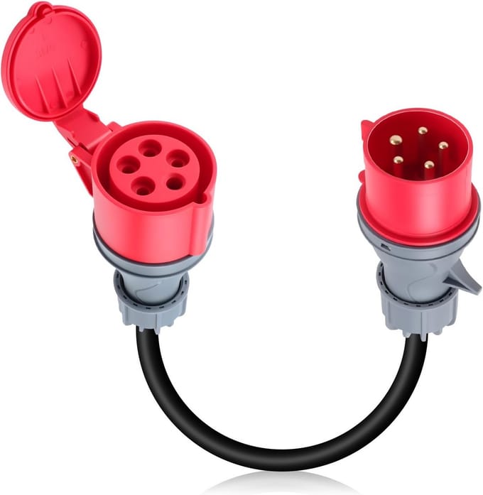 Starkstroomadapter CEE 32A naar 16A Koppeling voor Industrie en Huishouden - 5x2.5mm² Kabel
