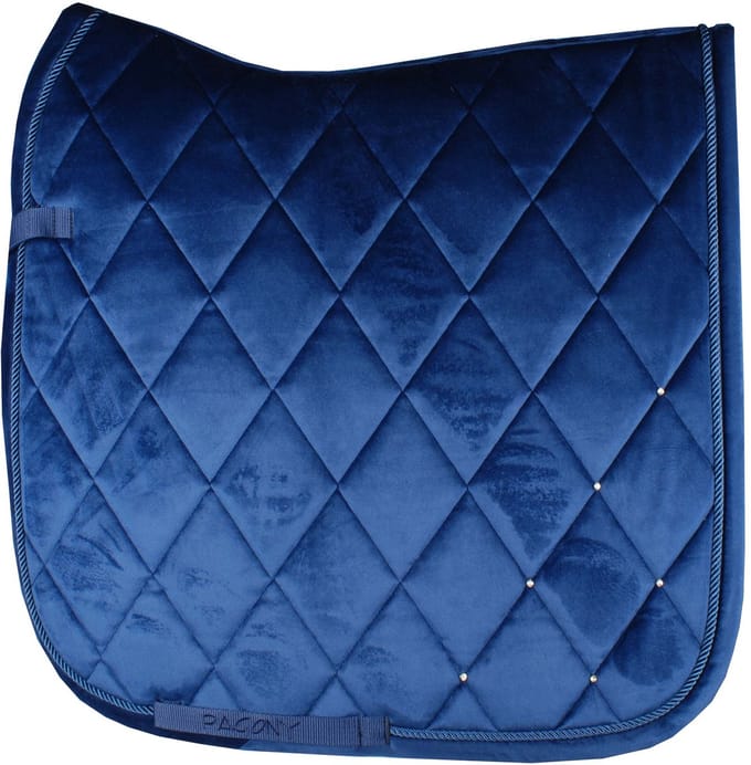 Pagony Velours Zadeldek - Maat: Full - Donkerblauw - Polyester