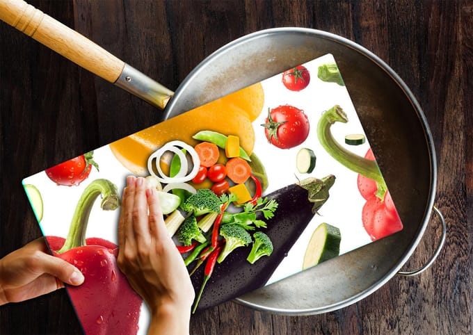 TMK ArtDeko - Snijplank - Glas - 52x30 cm - Paprika