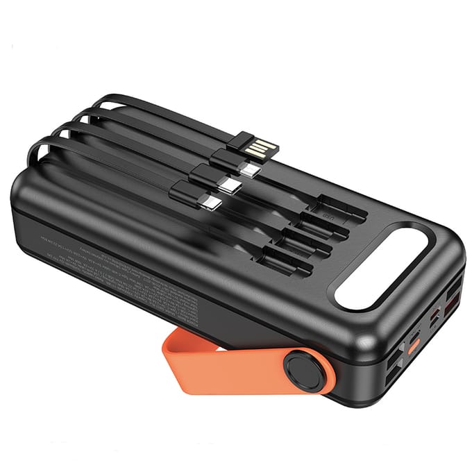Hoco Portable Solar Powerbank 30.000mAh With 4 Cables