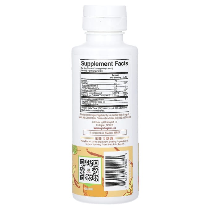 MaryRuth's, Megadose Vitamine C liposomale, Agrumes + Vanille, 7,6 fl oz (225ml)