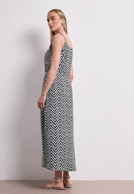 Midi-jurk met zigzagpatroon