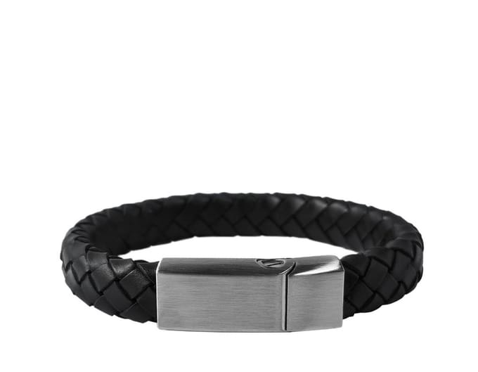 As armband Gevlochten black - 21cm
