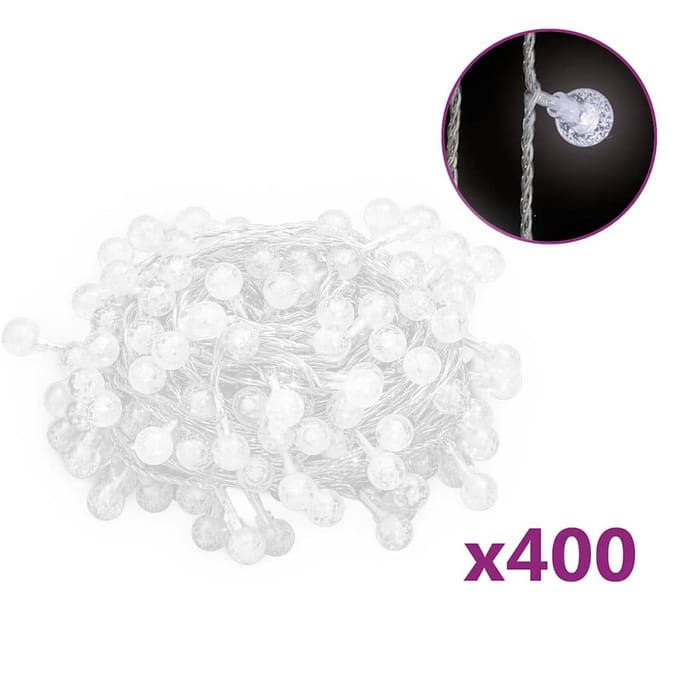 vidaXL - Lichtsnoer - met - 400 - LED's - 8 - functies - koudwit - 40 - m