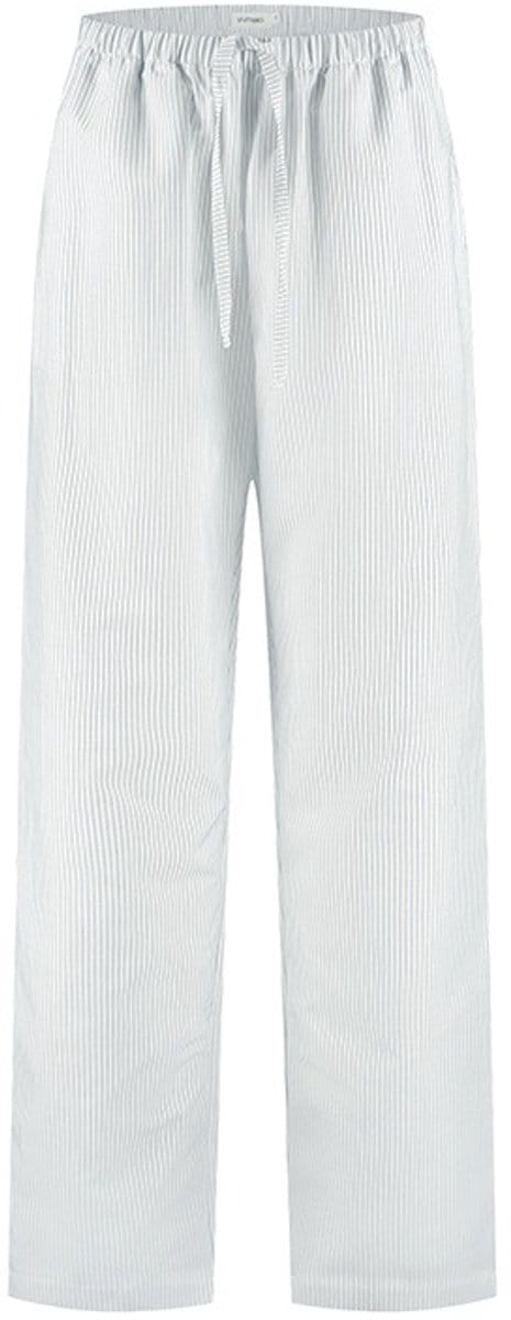 Yumeko pyjamabroek dames katoen TENCEL™ wit/blauw stripe s
